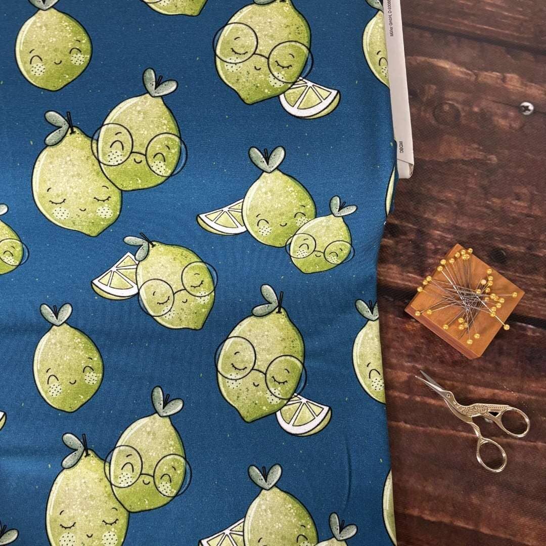 French Terry "Limette - Blau" fadenwunsch 