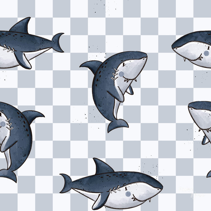 Lycra Baby Shark Checkerboard fadenwunsch 