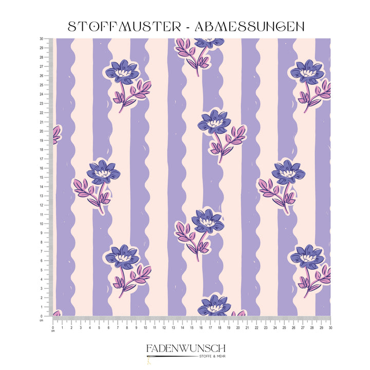 Vorbestellung | "Flower Wave Stripes Lila" fadenwunsch 