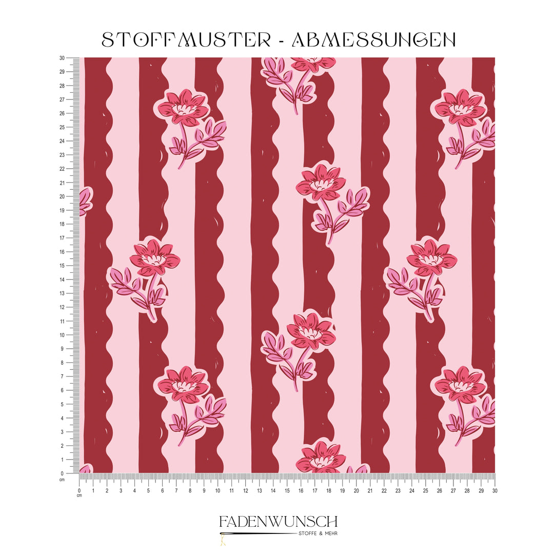 Vorbestellung | "Flower Wave Stripes Rot" fadenwunsch 