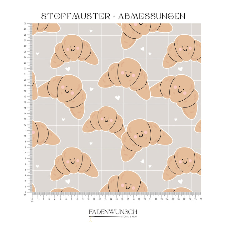 Vorbestellung | "Smiley Croissant Hellgrau" fadenwunsch 