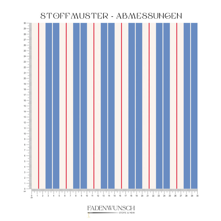 Vorbestellung | "Stripes Blue Red Ivory" fadenwunsch 