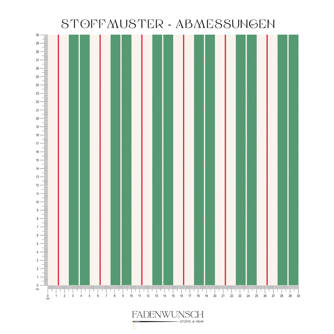 Vorbestellung | "Stripes Green Red Ivory" fadenwunsch 