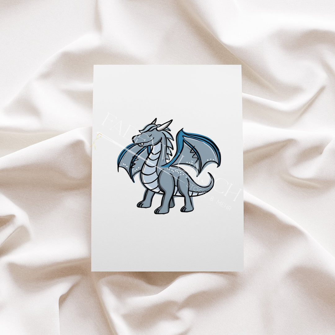 Vorbestellung | Bügelbild "Dragonparts Drache Grau" fadenwunsch 