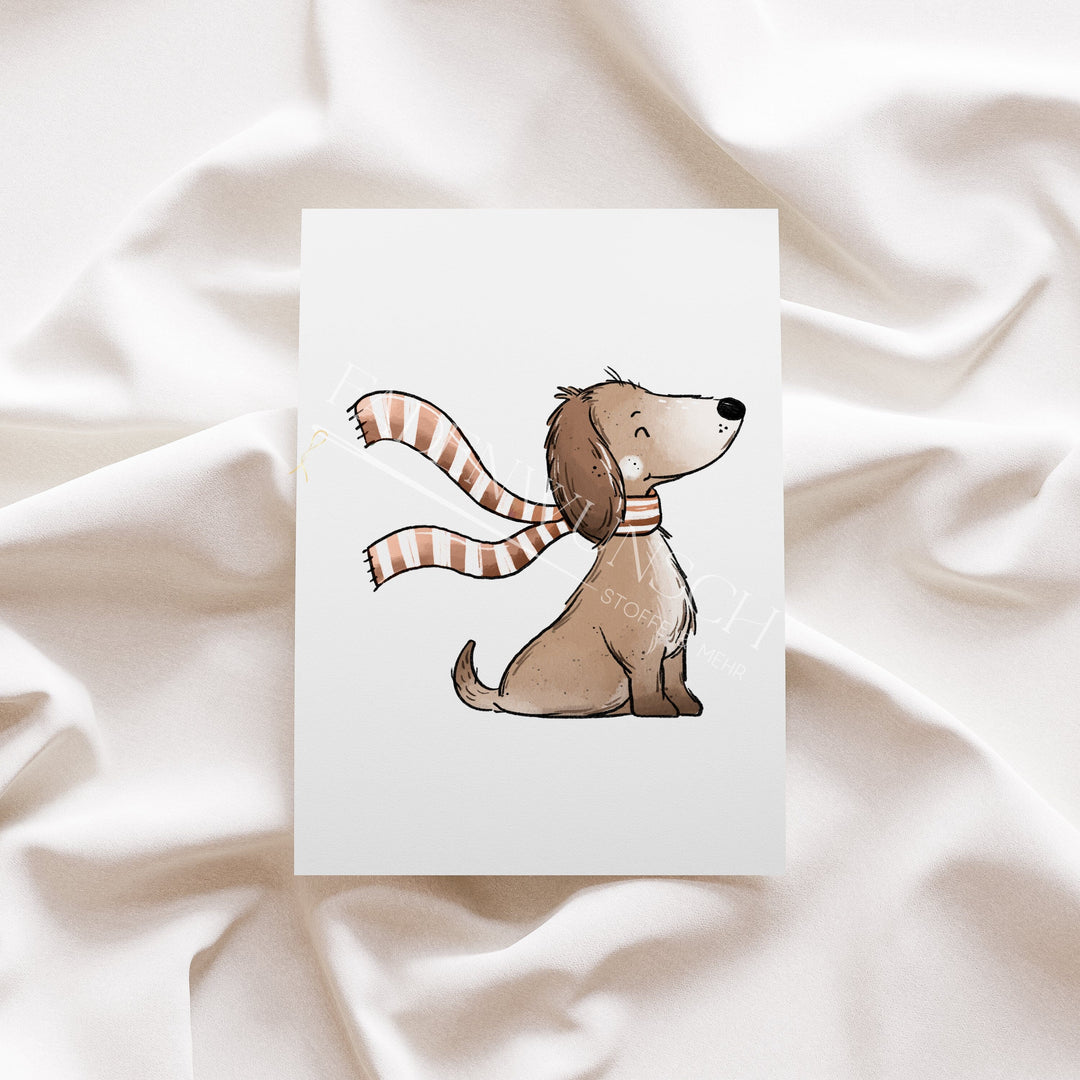 Vorbestellung | Bügelbild "Dackelherbst Beige 1" fadenwunsch 