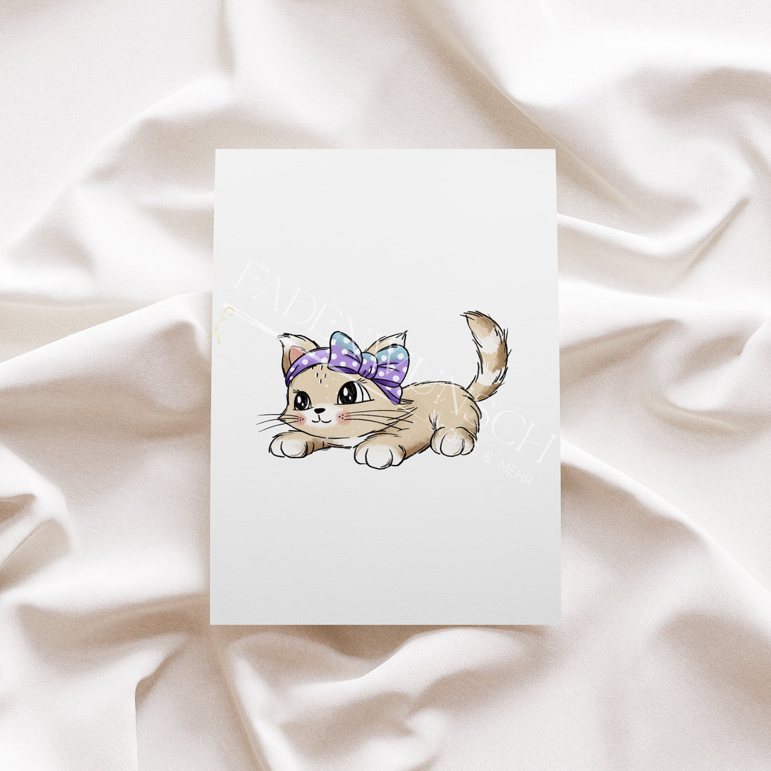 Vorbestellung | Bügelbild "Kittyday Lila 2" fadenwunsch 