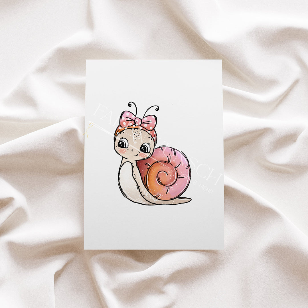 Vorbestellung | Bügelbild "Kleine Schnecke Rosa 1" fadenwunsch 