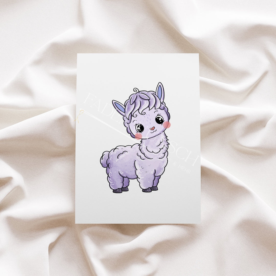 Vorbestellung | Bügelbild "Bloomy Alpaka Flieder" fadenwunsch 