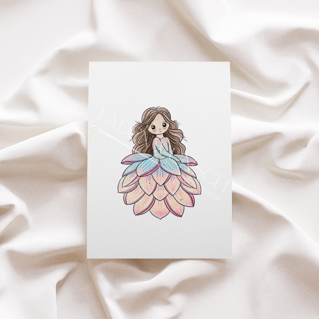 Vorbestellung | Bügelbild "Blumengirl 2" fadenwunsch 