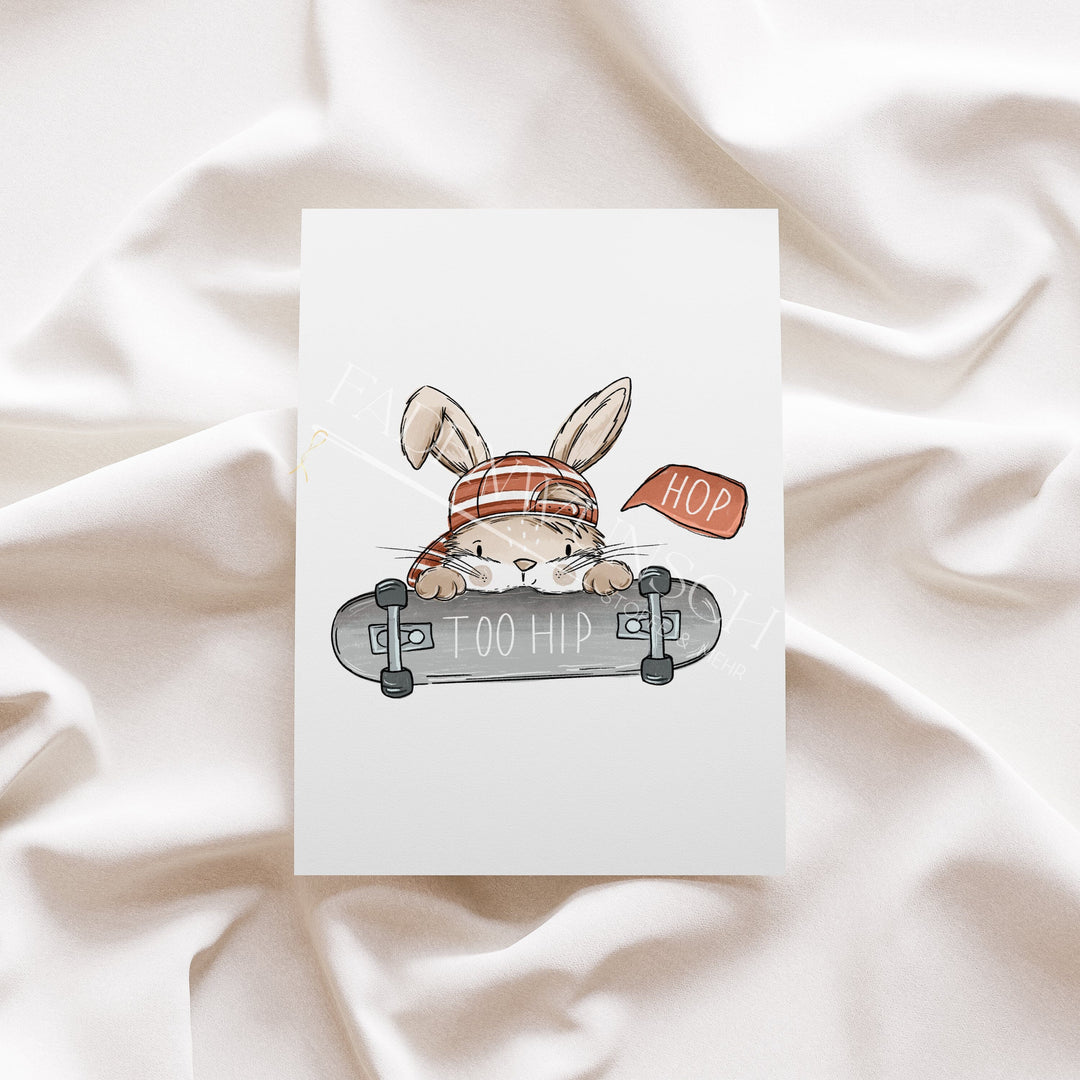 Vorbestellung | Bügelbild "Hasen Scratch Boy 2" fadenwunsch 