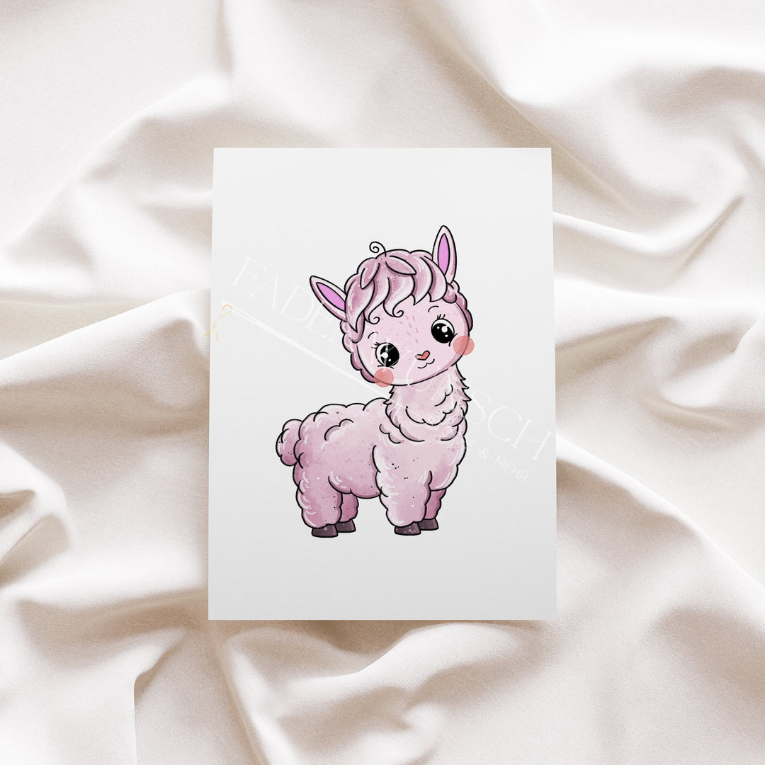 Vorbestellung | Bügelbild "Bloomy Alpaka Rosa" fadenwunsch 