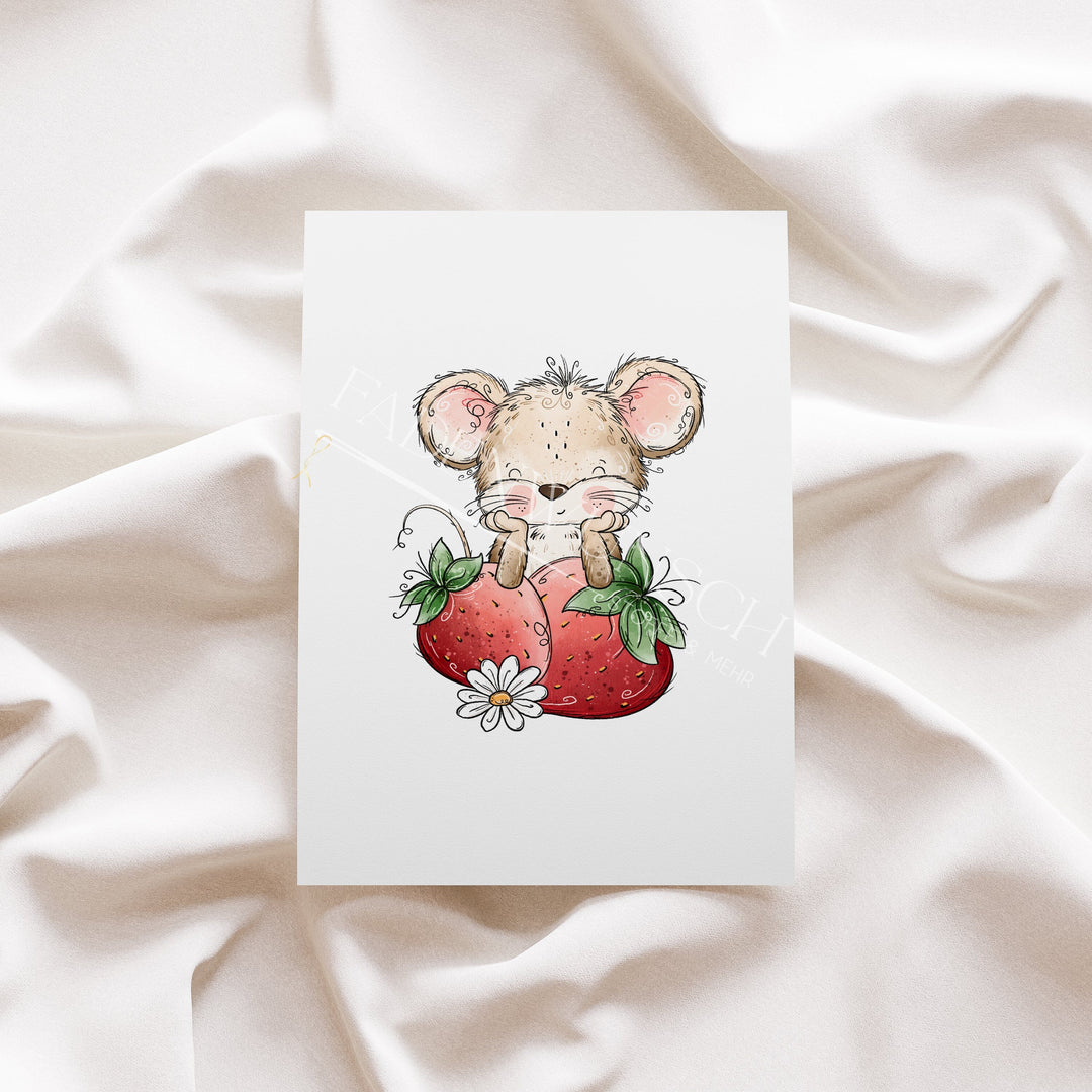 Vorbestellung | Bügelbild "Erdbeermaus" fadenwunsch 