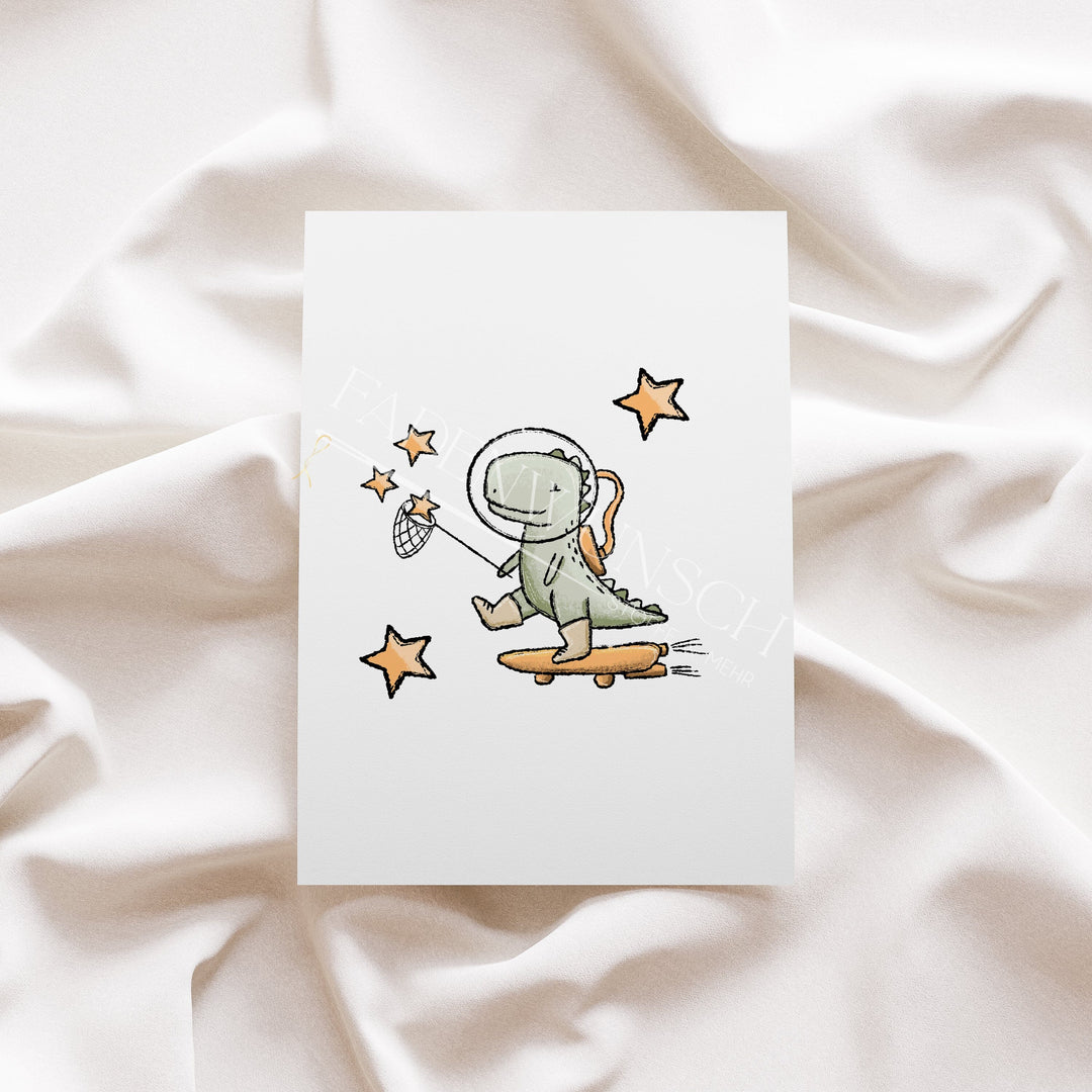 Vorbestellung | Bügelbild "Space Dino" fadenwunsch 