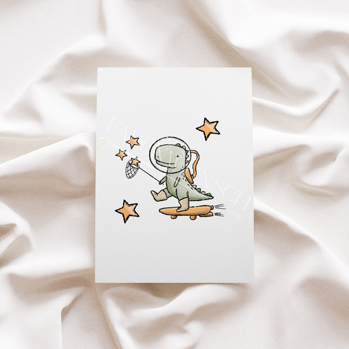 Vorbestellung | Bügelbild "Space Dino" fadenwunsch 