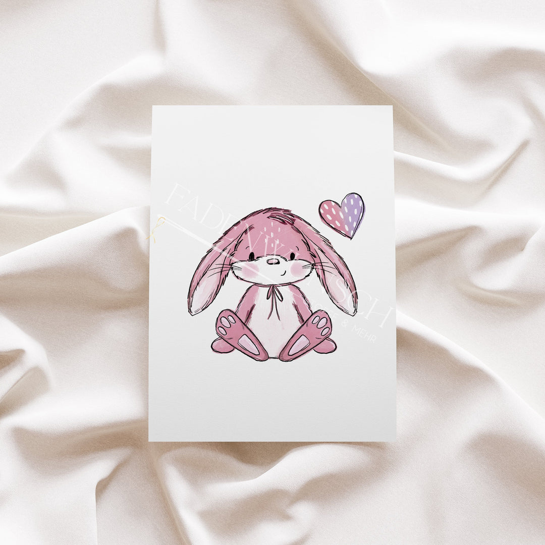 Vorbestellung | Bügelbild "Hasen Scratch Bunt Rosa" fadenwunsch 