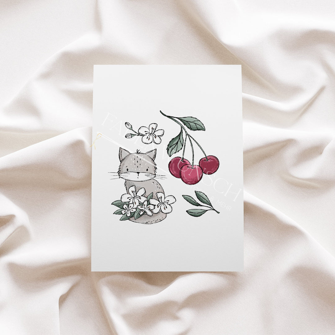 Vorbestellung | Bügelbild "Kitty in Bloom" fadenwunsch 