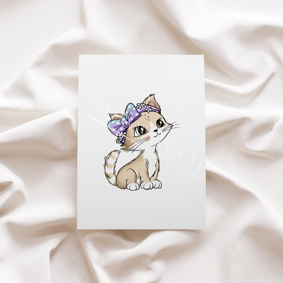 Vorbestellung | Bügelbild "Kittyday Lila 1" fadenwunsch 