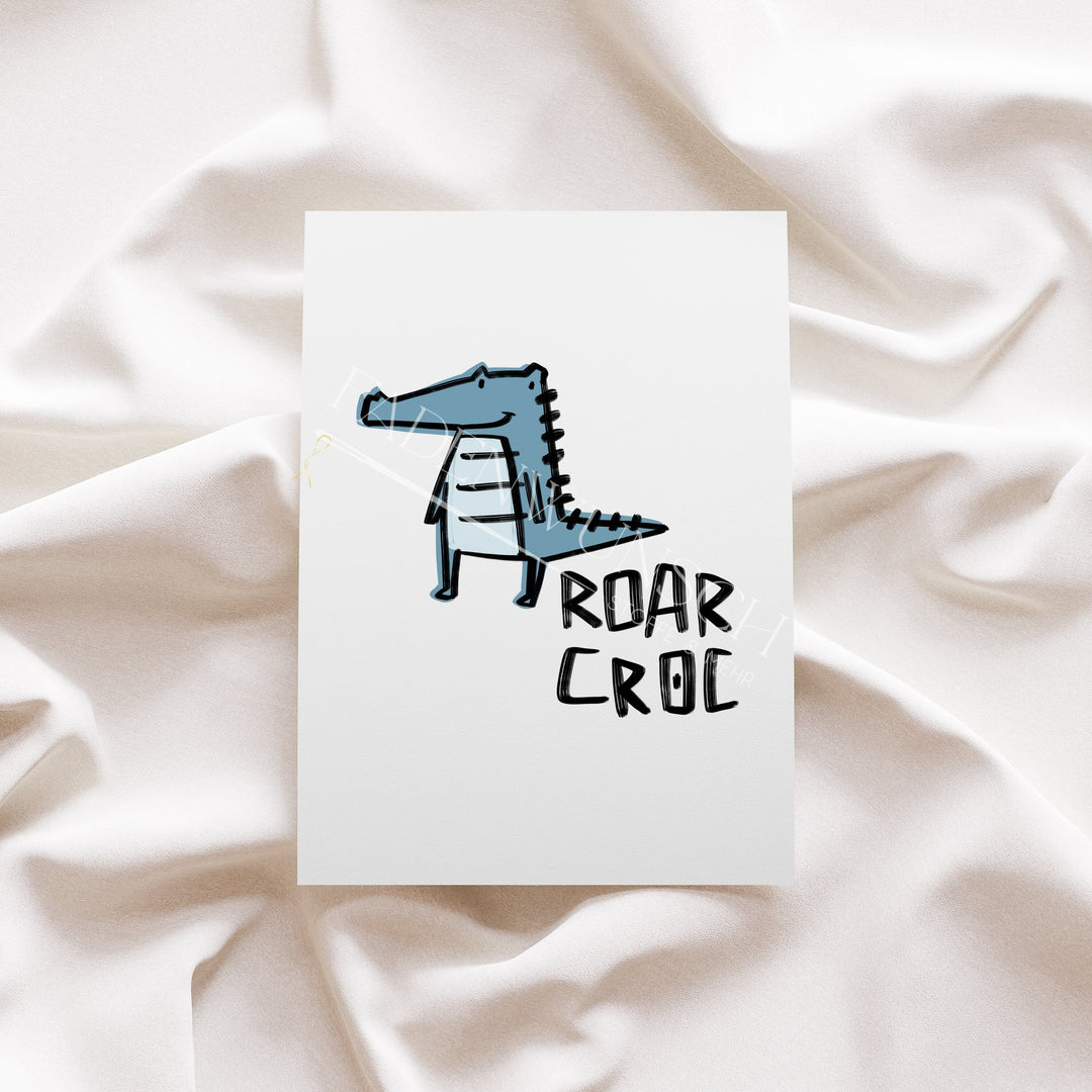 Vorbestellung | Bügelbild "Roar Croc Blau" fadenwunsch 