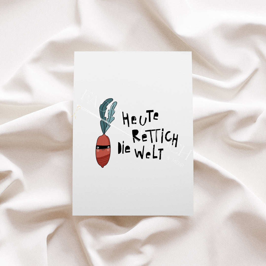 Vorbestellung | Bügelbild "Heute Rettich die Welt" fadenwunsch 