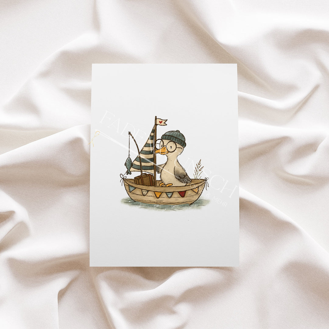 Vorbestellung | Bügelbild "Möwe Manni auf großer Fahrt" fadenwunsch 