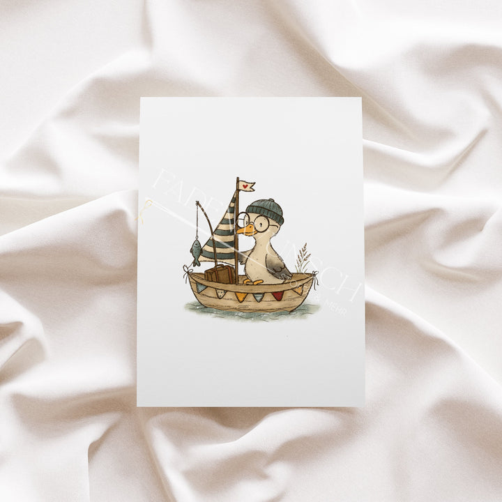 Vorbestellung | Bügelbild "Möwe Manni auf großer Fahrt" fadenwunsch 