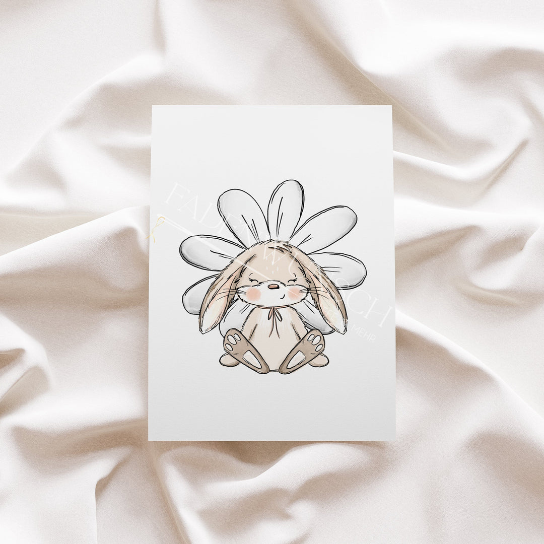 Vorbestellung | Bügelbild "Blumenhase 2" fadenwunsch 