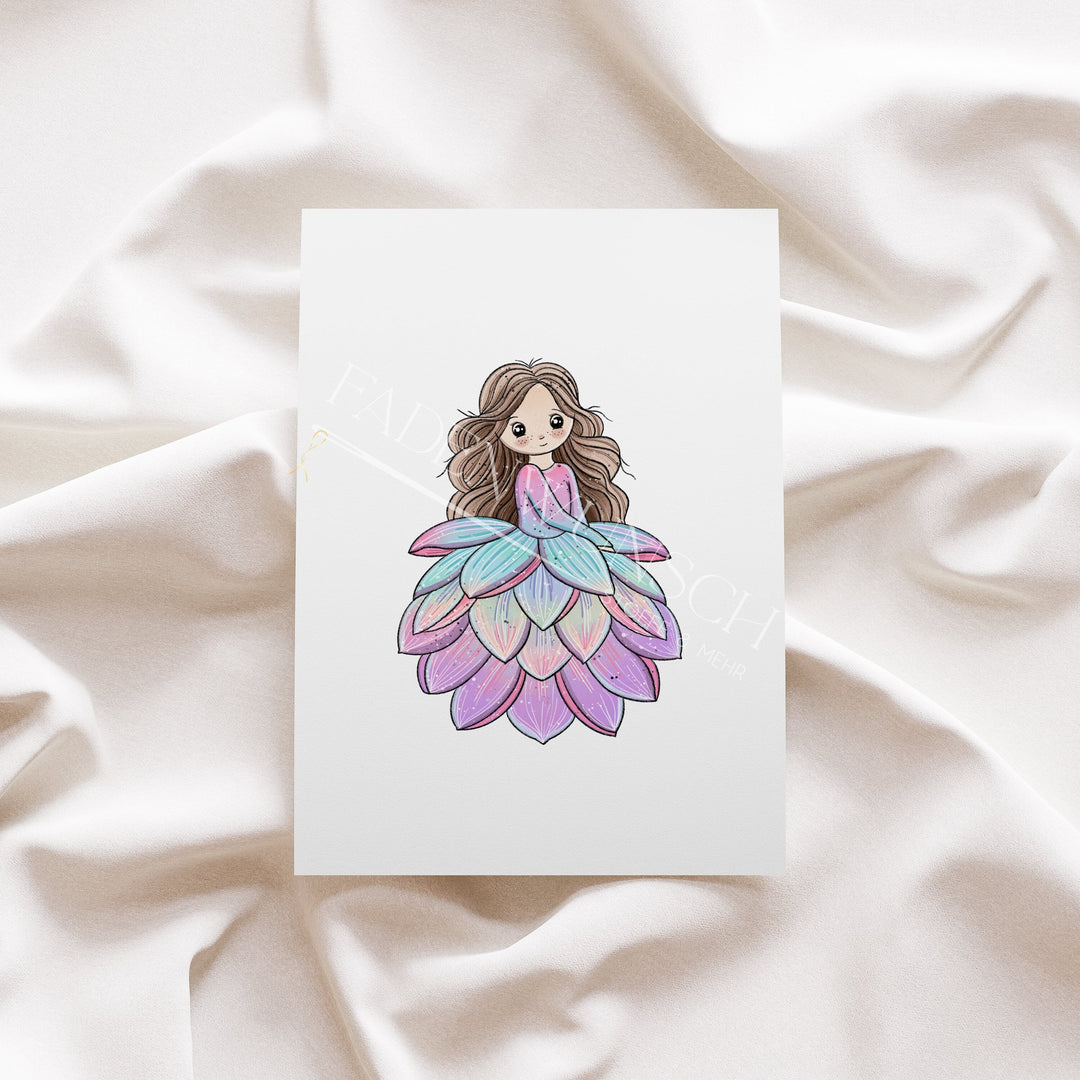 Vorbestellung | Bügelbild "Blumengirl 1" fadenwunsch 