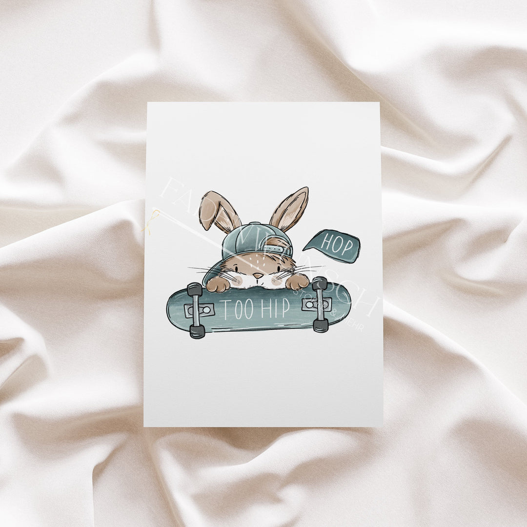 Vorbestellung | Bügelbild "Hasen Scratch Boy 1" fadenwunsch 