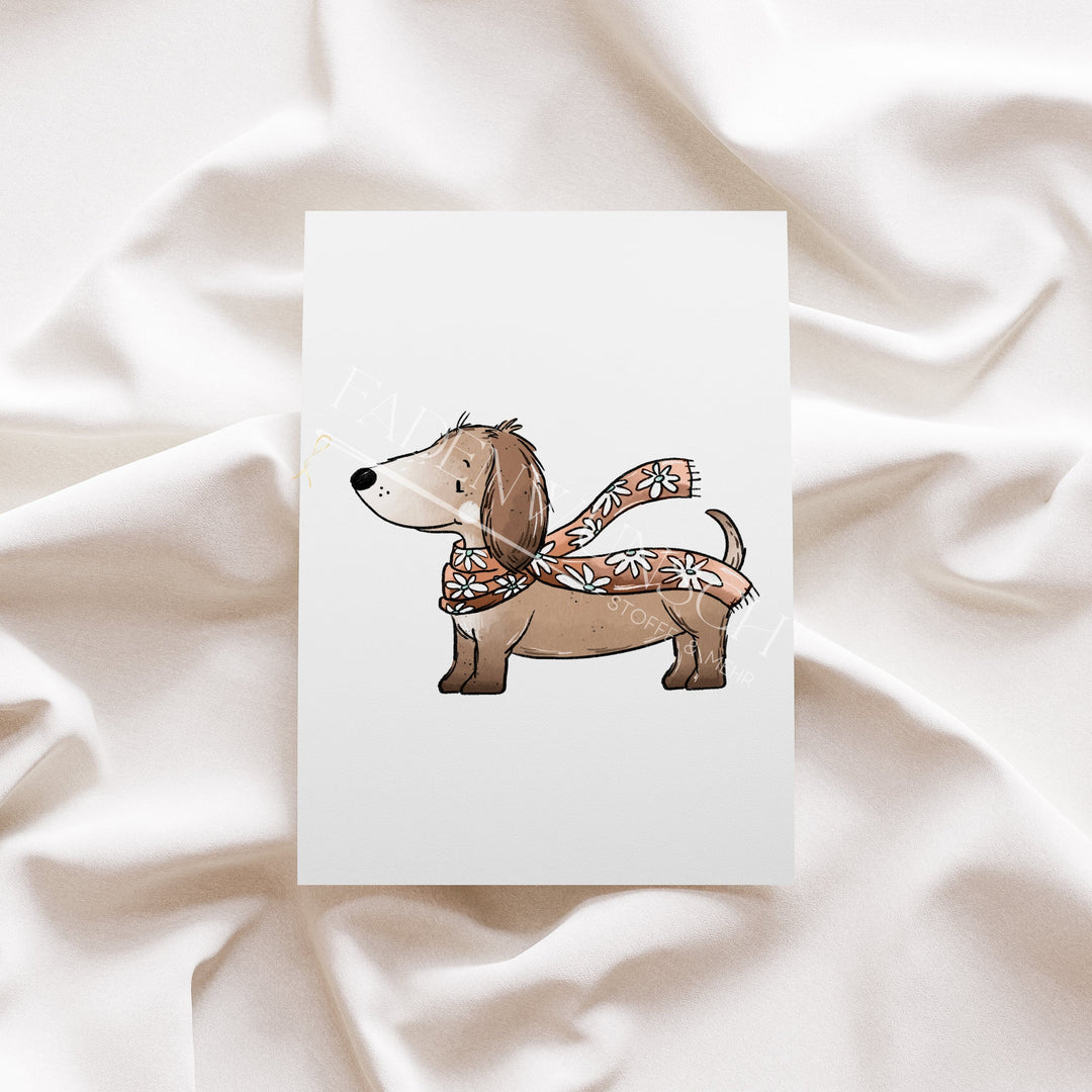 Vorbestellung | Bügelbild "Dackelherbst Beige 2" fadenwunsch 