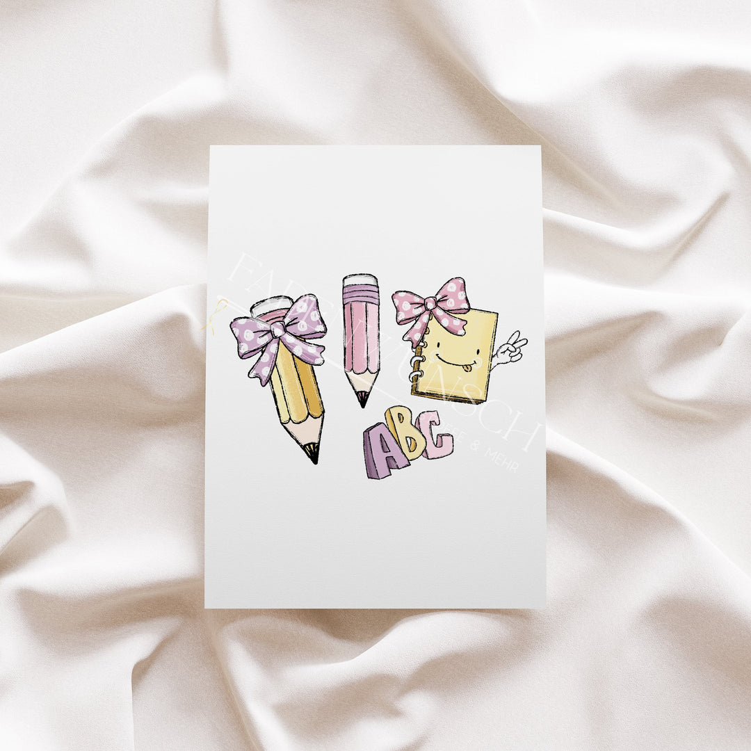 Vorbestellung | Bügelbild "Schooltime Lila" fadenwunsch 