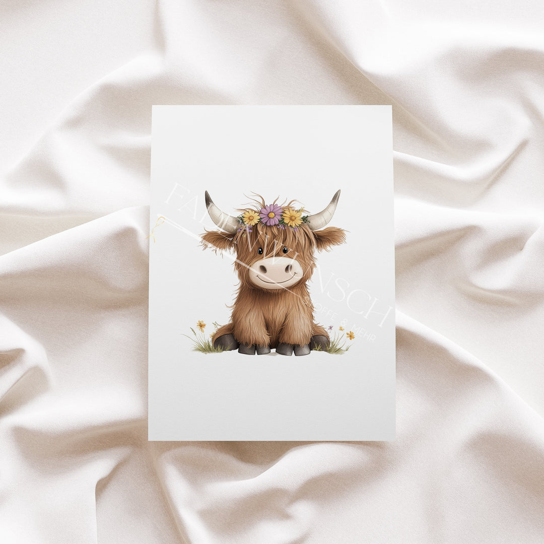 Vorbestellung | Bügelbild "Highland Cow" fadenwunsch 