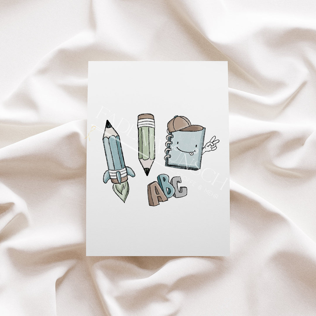 Vorbestellung | Bügelbild "Schooltime Braun" fadenwunsch 