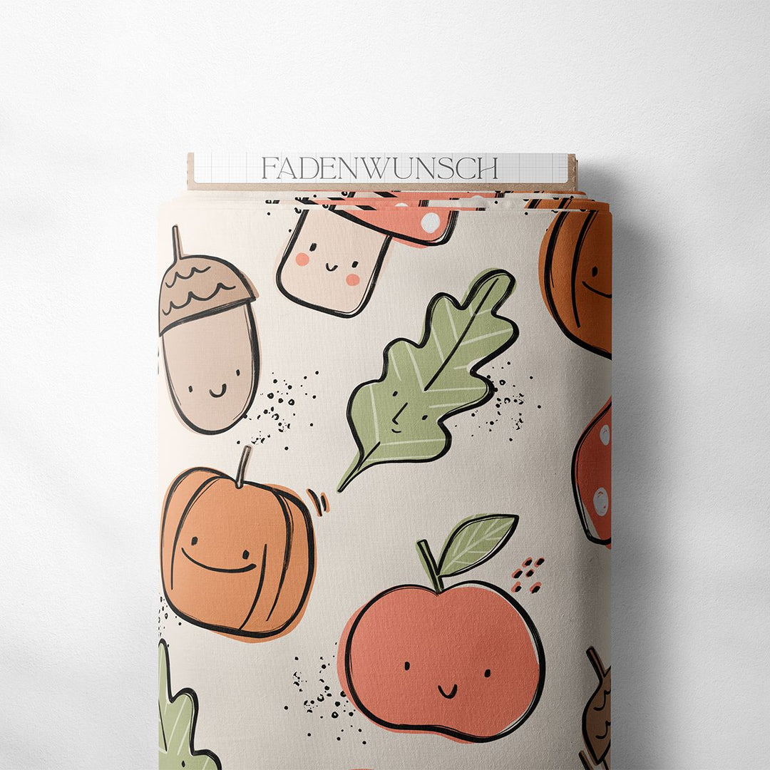 French Terry "Herbst Parts - Creme" fadenwunsch 
