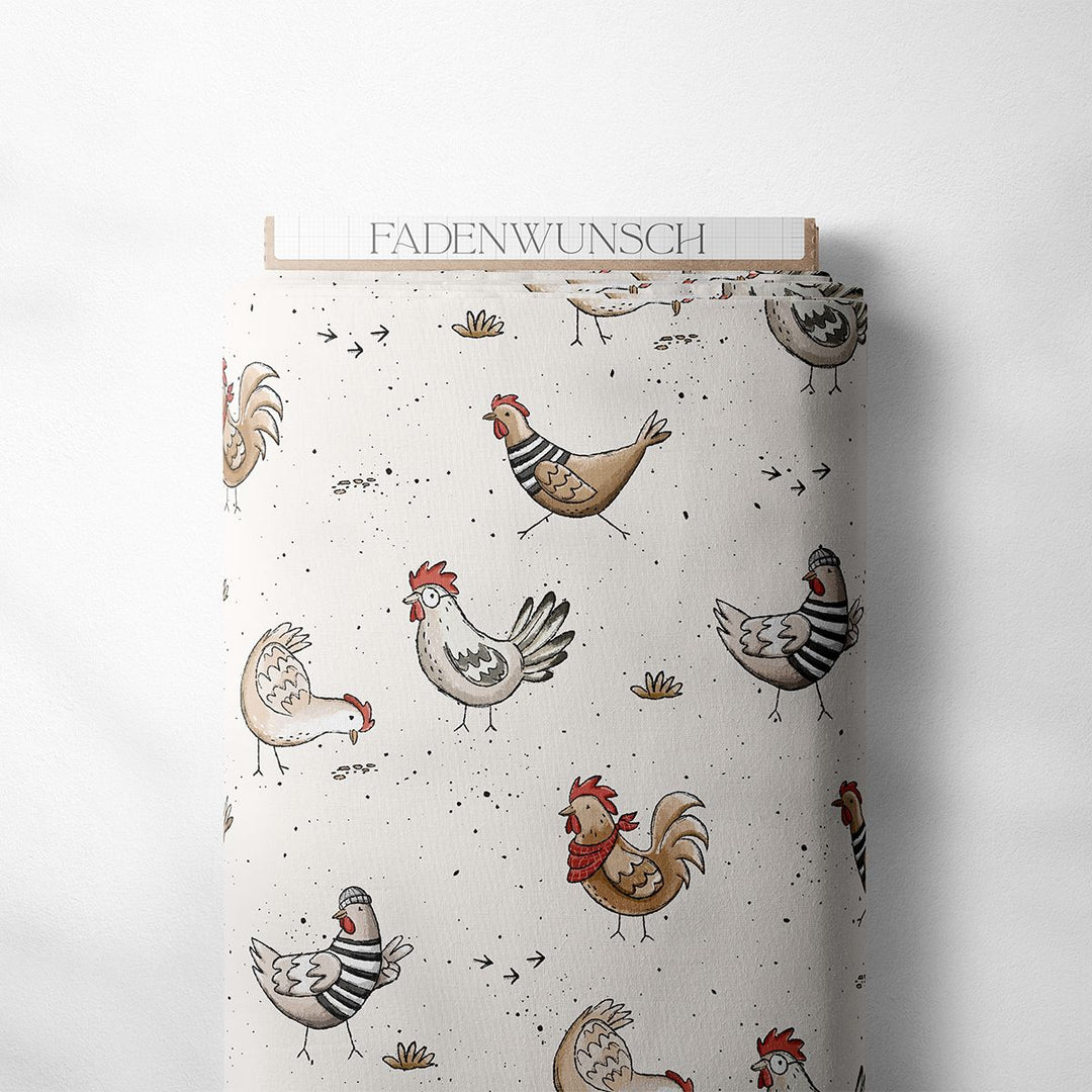 Vorbestellung | "Hühner Cool - Hellbeige" fadenwunsch 
