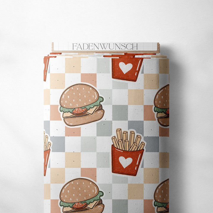 French Terry "Pommes & Burger" | Cheatday fadenwunsch 