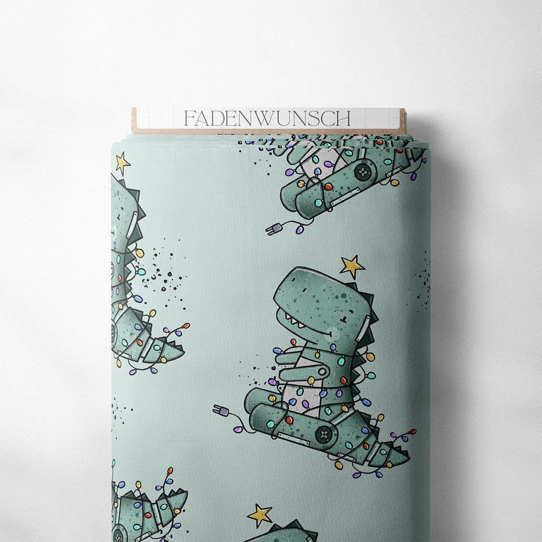 French Terry "Robo Tree Rex - Mint" fadenwunsch 