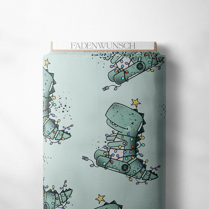 French Terry "Robo Tree Rex - Mint" fadenwunsch 