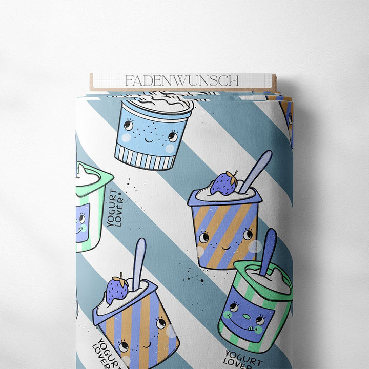 French Terry "Joghurt - Blau" fadenwunsch 