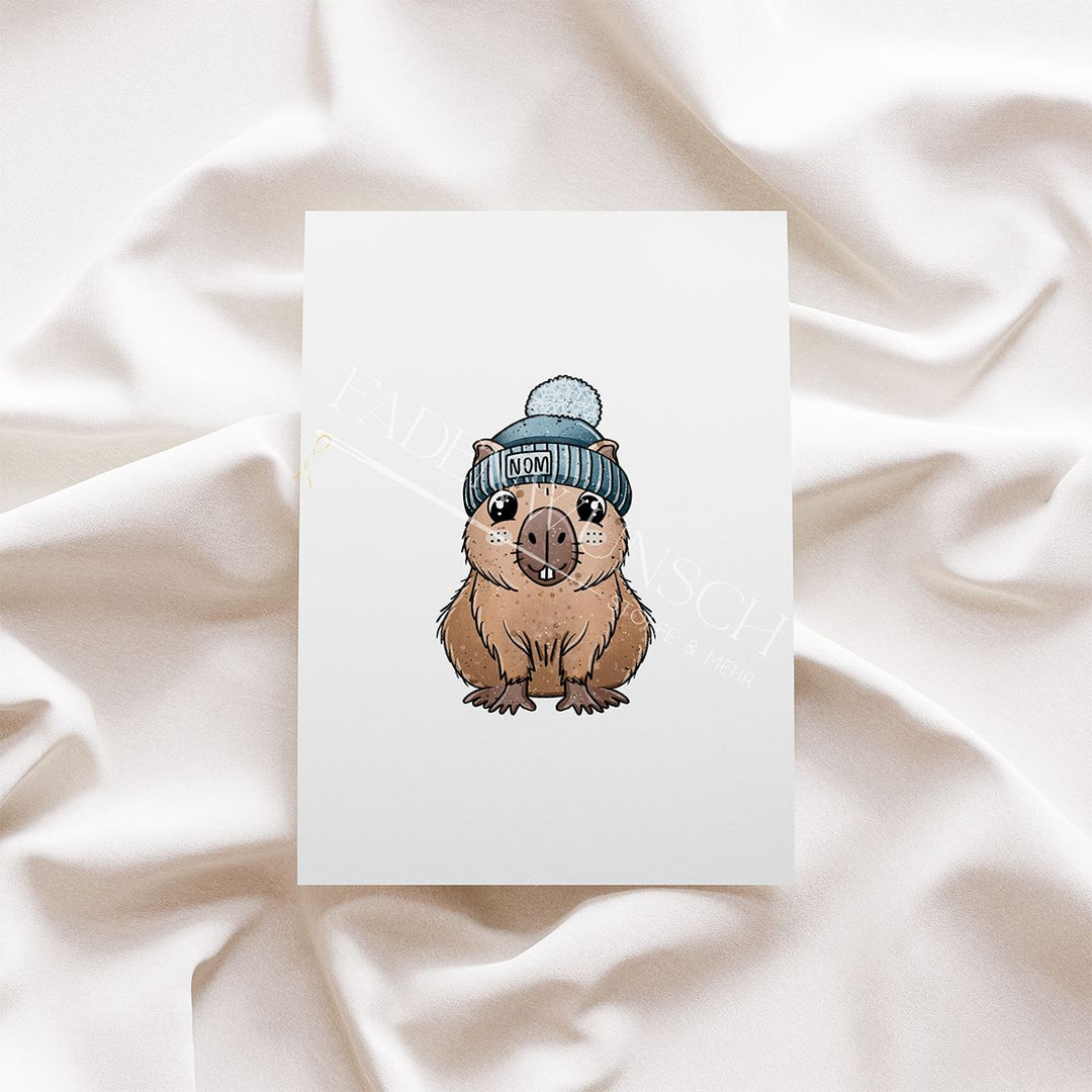 Vorbestellung | Bügelbild "Capybara - Mütze" fadenwunsch 
