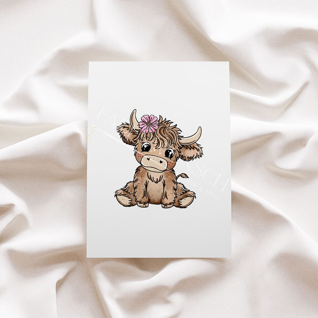 Vorbestellung | Bügelbild "Frida die Zottelkuh – Highland Cowi" fadenwunsch 