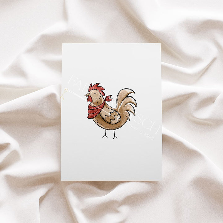 Vorbestellung | Bügelbild "Hühner Cool - Halstuch" fadenwunsch 