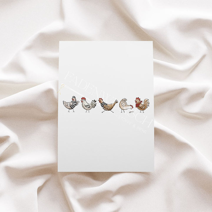 Vorbestellung | Bügelbild "Hühner Cool - The Gang" fadenwunsch 