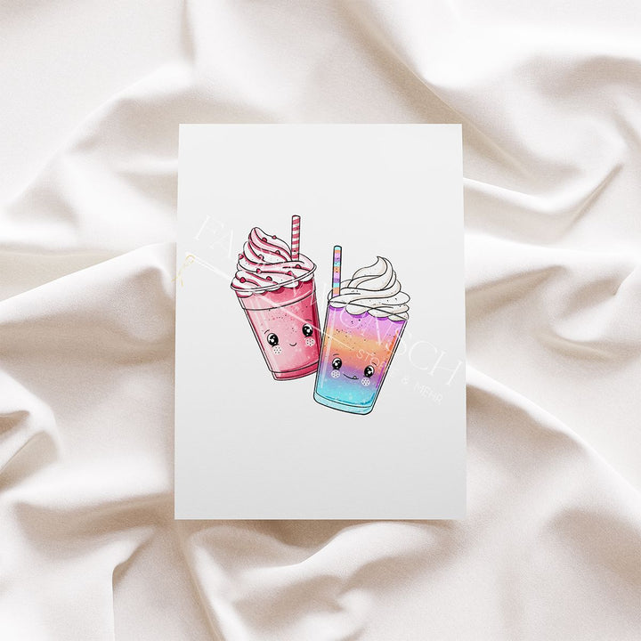 Vorbestellung | Bügelbild "Milchshake - Erdbeere" fadenwunsch 