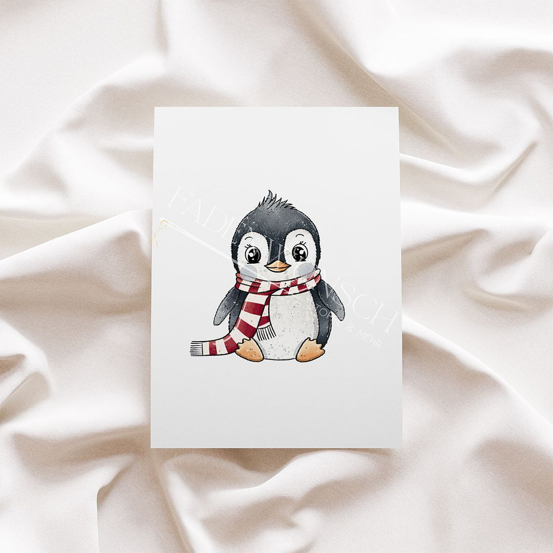 Vorbestellung | Bügelbild "Pinguin mit Schal" fadenwunsch 