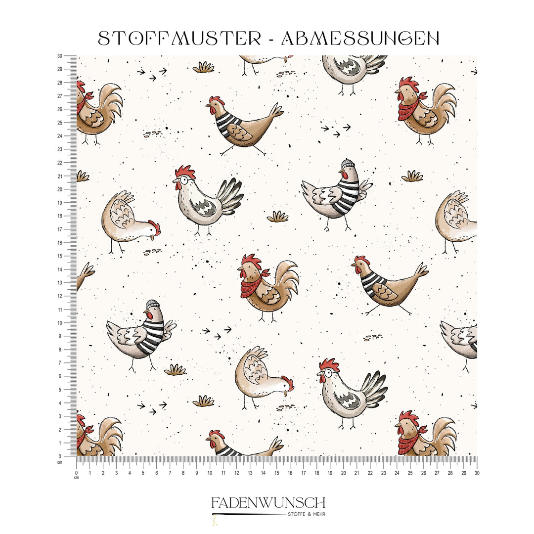 Vorbestellung | "Hühner Cool - Hellbeige" fadenwunsch 