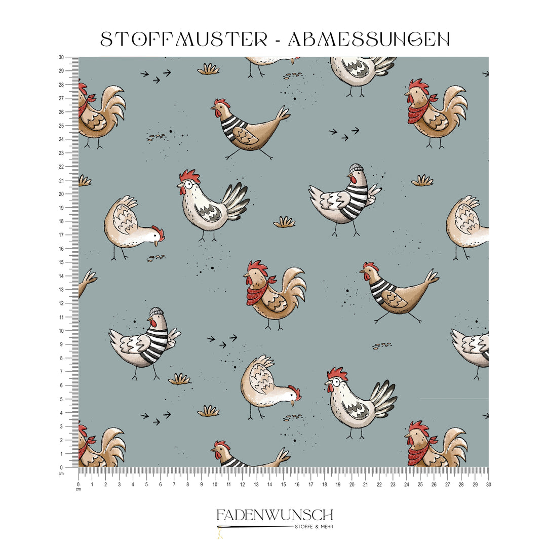 Vorbestellung | "Hühner Cool - Mintgrau" fadenwunsch 
