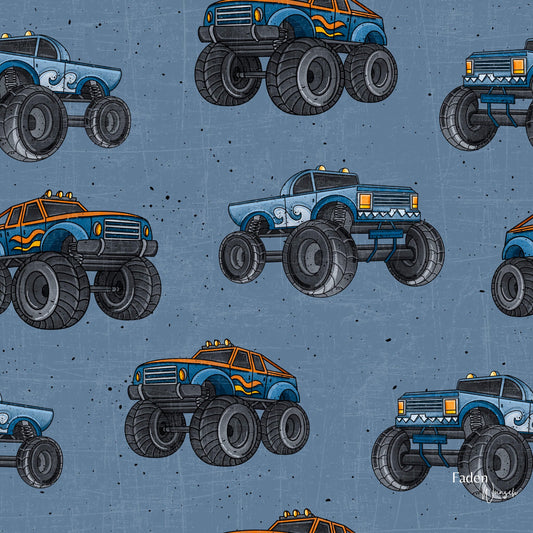 Jersey Monstertrucks Jeansblau fadenwunsch 