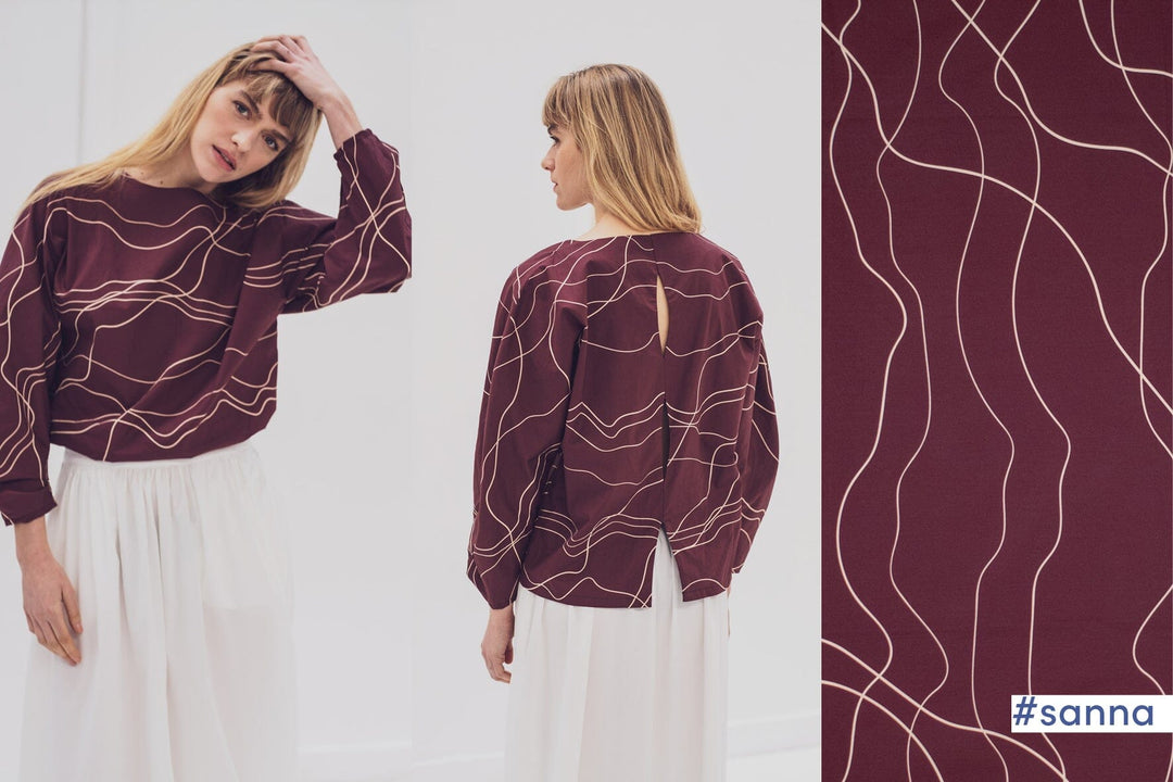 Popeline Lines Bordeaux | Fibre Mood Fabrics 37 Fibre Mood 