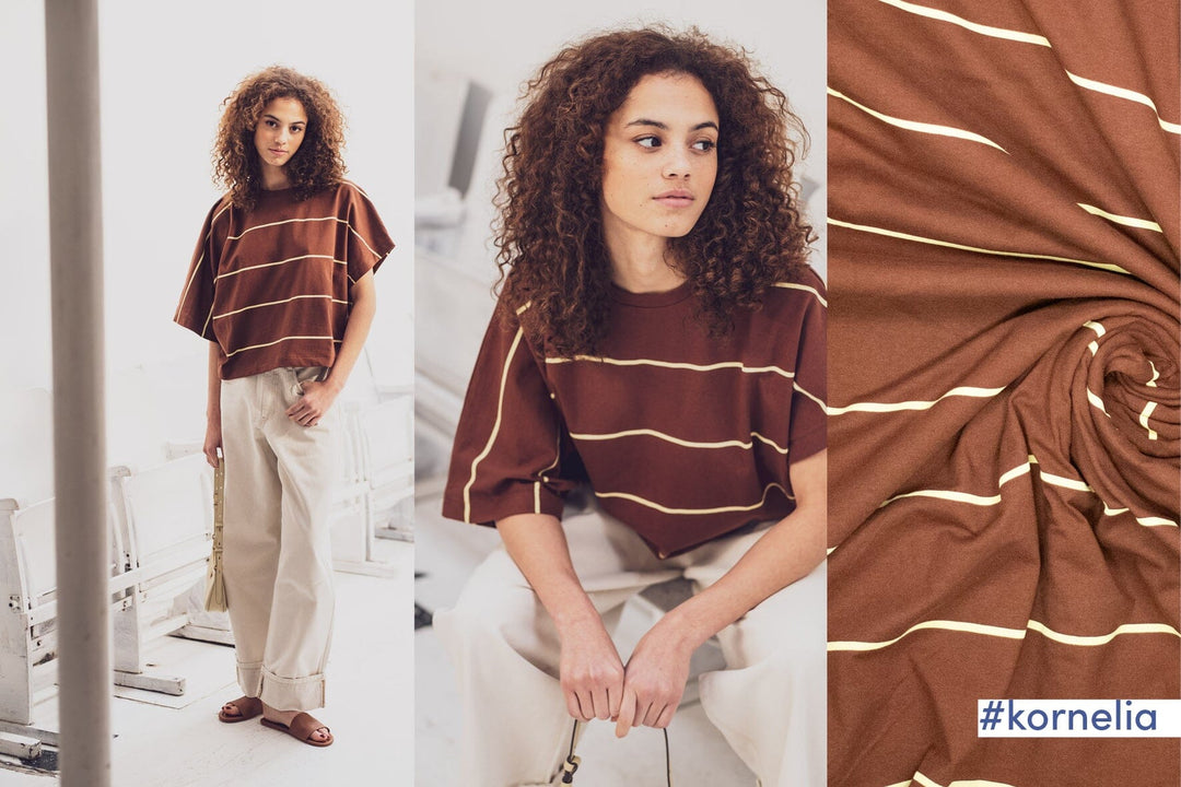 Schwerer Jersey Stripes - Brown | Fibre Mood Fabrics 37 Fibre Mood 