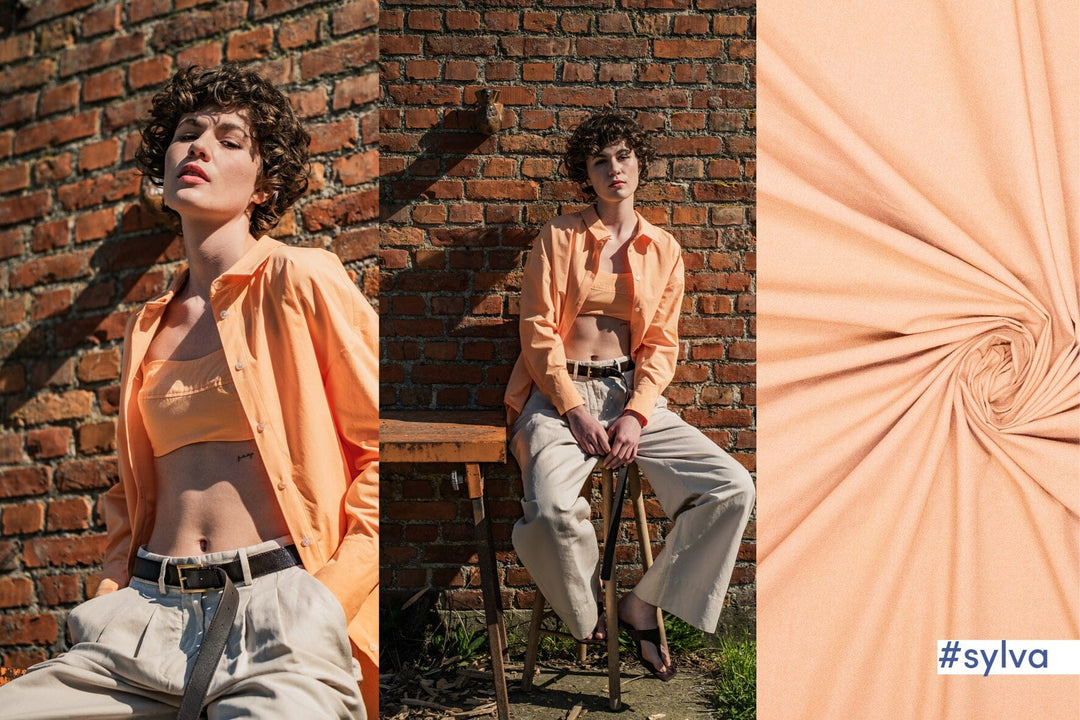 Popeline Stone Washed Peach | Fibre Mood Fabrics 38 Fibre Mood 